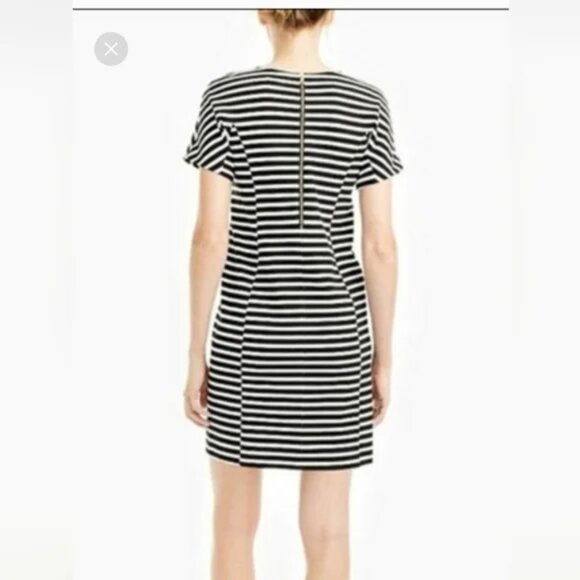 J. Crew Black & White Striped T-Shirt Shift Dress - Picture 4 of 10